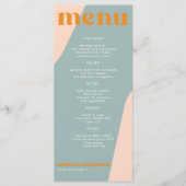 Modern retro groovy wedding template menu メニュー (正面)