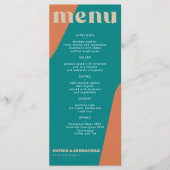 Modern retro groovy wedding template menu メニュー (正面)