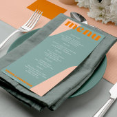 Modern retro groovy wedding template menu メニュー