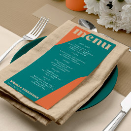 Modern retro groovy wedding template menu メニュー