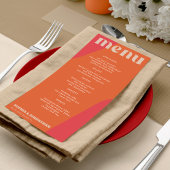 Modern retro groovy wedding template menu メニュー