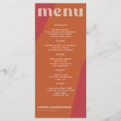 Modern retro groovy wedding template menu メニュー (正面)