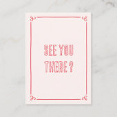 Modern Retro Hand Drawn Quirky QR Wedding RSVP エンクロージャーカード (正面)