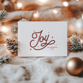 Modern Retro Joy Christmas Script Typography | Red シーズンカード