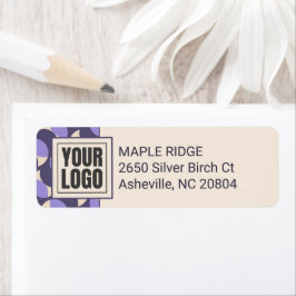 Modern Retro Lavender Geometric Address Label ラベル