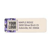 Modern Retro Lavender Geometric Address Label ラベル (正面)