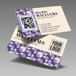 Modern Retro Lavender Geometric Business Card 名刺