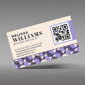 Modern Retro Lavender Geometric Business Card 名刺