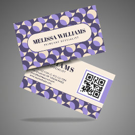 Modern Retro Lavender Geometric Business Card 名刺