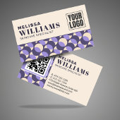 Modern Retro Lavender Geometric Business Card 名刺