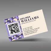 Modern Retro Lavender Geometric Business Card 名刺