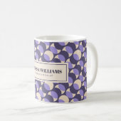 Modern Retro Lavender Geometric Coffee Mug コーヒーマグカップ (正面右)