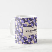 Modern Retro Lavender Geometric Coffee Mug コーヒーマグカップ (正面左)