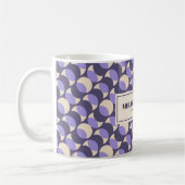 Modern Retro Lavender Geometric Coffee Mug コーヒーマグカップ (左)