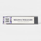 Modern Retro Lavender Geometric Desk Name Plate デスクネームプレート (正面)