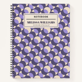 Modern Retro Lavender Geometric Notebook ノートブック