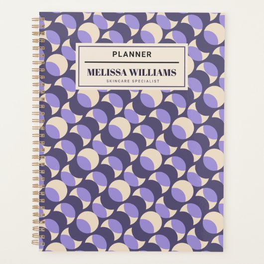 Modern Retro Lavender Geometric Planner プランナー手帳 (正面)