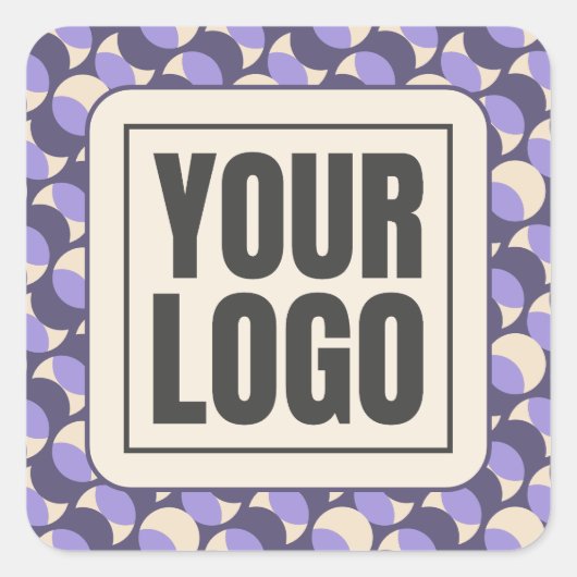 Modern Retro Lavender Geometric Sticker スクエアシール (正面)