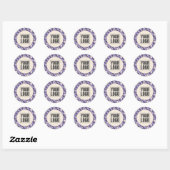 Modern Retro Lavender Geometric Sticker ラウンドシール (シート)