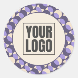 Modern Retro Lavender Geometric Sticker ラウンドシール