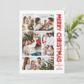 Modern Retro Merry Christmas Holiday Card シーズンカード (スタンド正面)