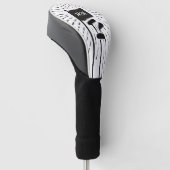 Modern Retro Monogram Initials Golf Clubs ゴルフヘッドカバー (アングル)