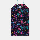 Modern Retro Neon 80’s 1st Birthday Party ギフトタグ (裏面)