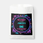Modern Retro Neon 80’s 1st Birthday Party フェイバーバッグ (正面)