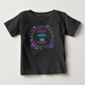 Modern Retro Neon 80’s 1st Birthday Party ベビーTシャツ (正面)