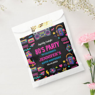 Modern Retro Neon 80’s Birthday Party for Adults フェイバーバッグ