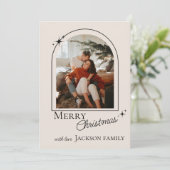 Modern Retro New Year 2026 Family Photo Card (スタンド正面)