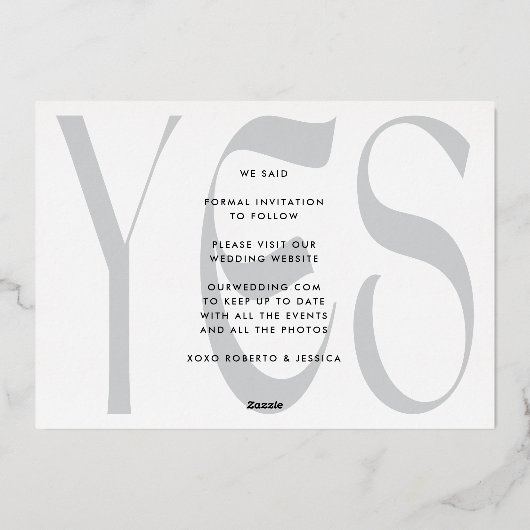 Modern Retro Open Bar Photo Save The Date Gold 箔招待状 (裏面)