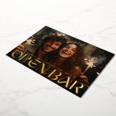 Modern Retro Open Bar Photo Save The Date Gold 箔招待状 (回転した状態)