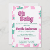 Modern Retro Pastel Oh Baby Shower Invitation 招待状 (正面)