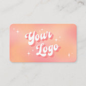 Modern Retro Peach Makeup Artist Beauty Salon Logo 予約カード (正面)