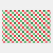Modern Retro Pink Christmas Check ラッピングペーパーシート (正面)
