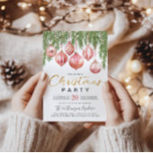 Modern Retro Pink Christmas Party Invitation 招待状