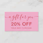 Modern Retro Pink Red Makeup Beauty Loyalty 割引カード (正面)