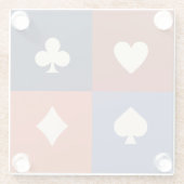 Modern Retro Playing Card Suit Poker & Bridge gift ガラスコースター (裏面)