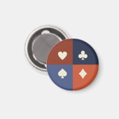 Modern Retro Playing Card Suit Poker & Bridge gift マグネット (正面/裏面)