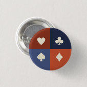 Modern Retro Playing Card Suit Poker & Bridge gift 缶バッジ (正面&裏面)