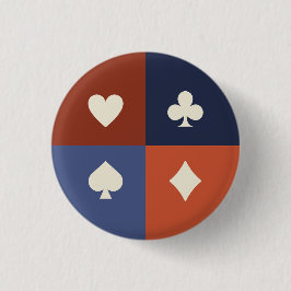 Modern Retro Playing Card Suit Poker & Bridge gift 缶バッジ
