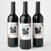 Modern Retro Rainbow Graduation Wine Bottle Label ワインラベル (ボトル)