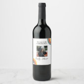 Modern Retro Rainbow Graduation Wine Bottle Label ワインラベル (正面)