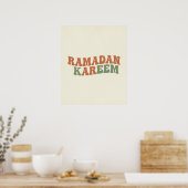 Modern Retro Ramadan Kareem Wall Art  Boho Islamic ポスター (キッチン)