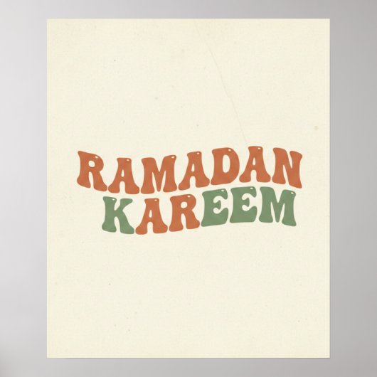 Modern Retro Ramadan Kareem Wall Art  Boho Islamic ポスター (正面)