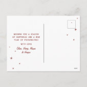 Modern Retro Sleigh The Season Photo Christmas シーズンポストカード (裏面)