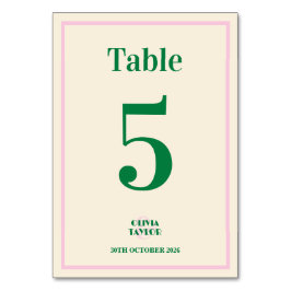 Modern Retro Striped Wedding Information テーブルナンバー