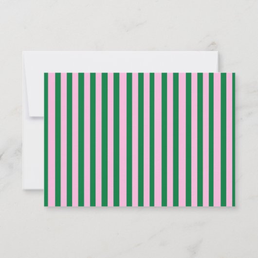 Modern Retro Striped Wedding RSVP Card (裏面)