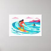 Modern retro tropical surf 02 キャンバスプリント (正面)